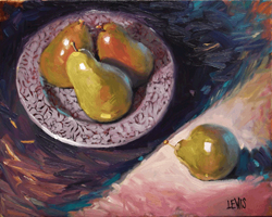 Pears in a Patterned Bowl by Robert Lewis