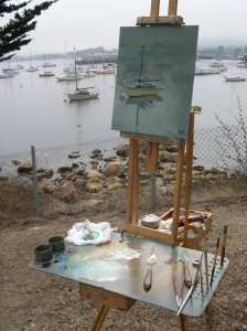 Harbor with Easel and the Boat Harbor with Easel and the Boat