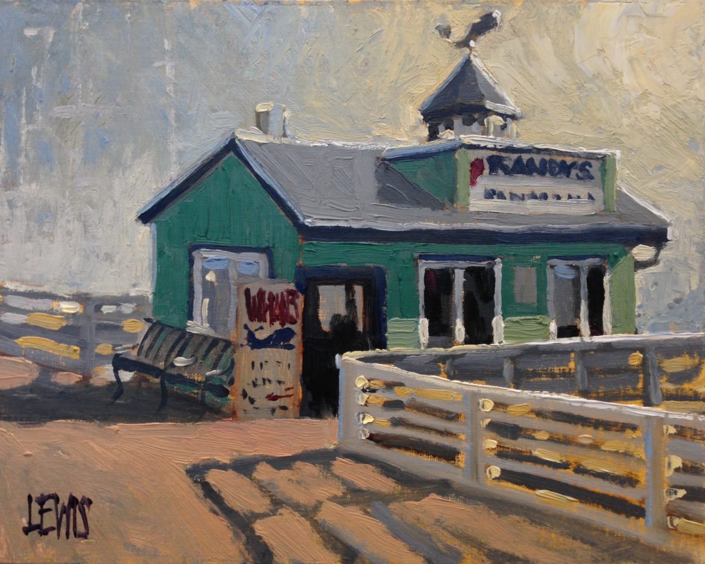"Randy's Whale-watching Shack" 14"X11" plein air oil on linen board. Catalog #940. Available.