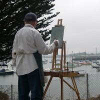 Robert Lewis Painting the Boat in the Harbor