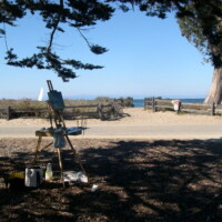 Windows on the Bay with Easel and Tree