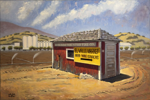 "Old Fire Company Shed in Spreckels", 24 x 16, Oil on Canvas by Robert Lewis Catalog # 1030 "Old Fire Company Shed in Spreckels"