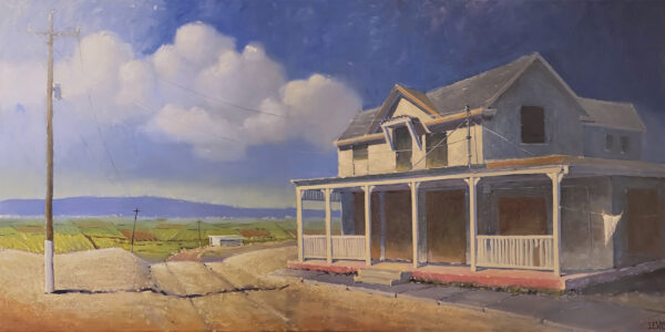 "An Old Family Home Boarded-up", 48 x 24, Oil on Canvas by Robert Lewis Catalog # 1033 "An Old Family Home Boarded-up"