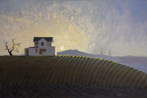 "Pinski Lane Farm", 24 x 16, Oil on Canvas by Robert Lewis Catalog # 1037 "Pinski Lane Farm"
