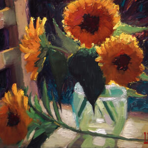 <i><b>"Sunflowers in the Studio"</b></i><br>14"x11" fine art print on 20"x16" paper.