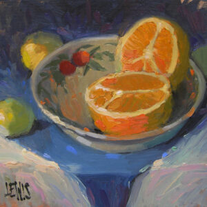 <i><b>"Sliced Orange in a Bowl"</b></i><br>14"x11" Art Print on 20"x16" Paper