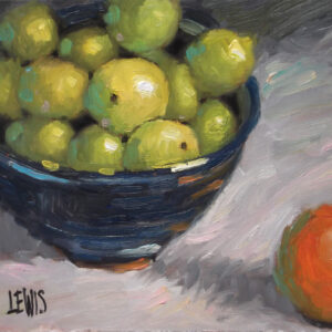 <i><b>"Lemons in a Blue Bowl"</b></i><br>14"x11" Art Print on 20"x16" Paper